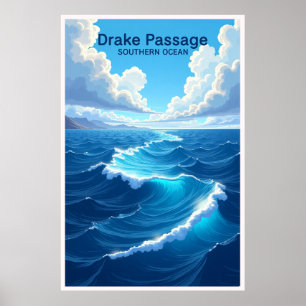 Drake Passage Southern Ocean Travel Poster