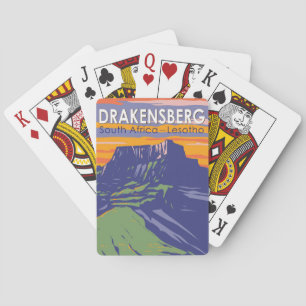 Drakensberg South Africa Lesotho Travel Art Retro Playing Cards