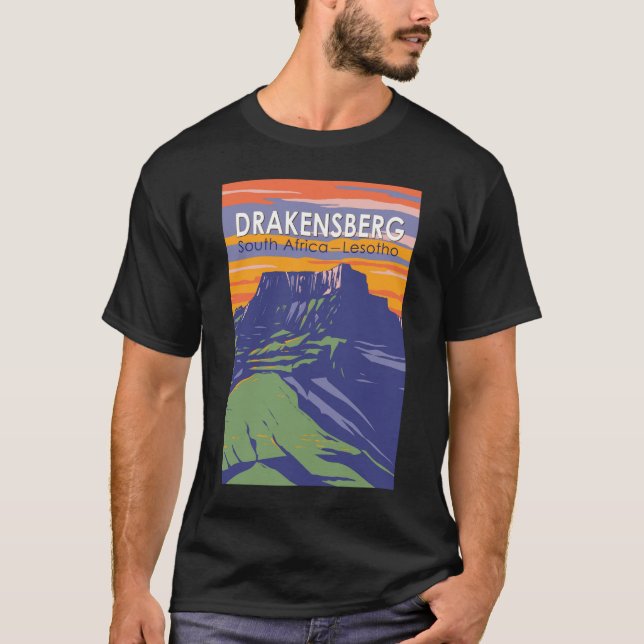 Drakensberg South Africa Lesotho Travel Art Retro T-Shirt (Front)