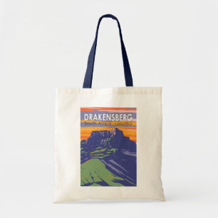 Drakensberg South Africa Lesotho Travel Art Retro Tote Bag