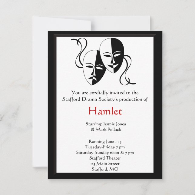 Drama and Theatre Invitation (Front)