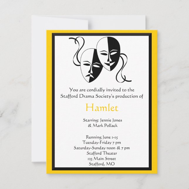 Drama and Theatre Invitation (Front)