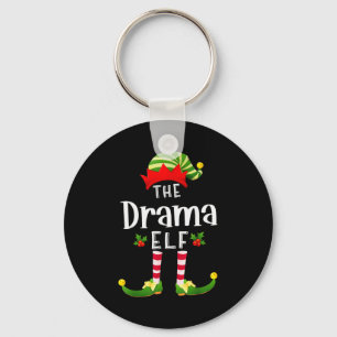 Drama Christmas Elf Matching Pajama X-mas Party Key Ring