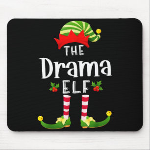 Drama Christmas Elf Matching Pajama X-mas Party Mouse Mat