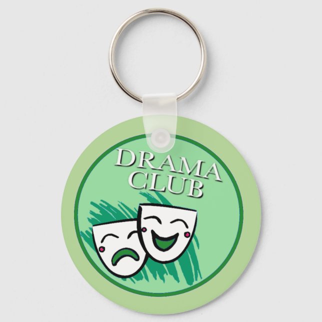 Drama Club Badge in Green Key Ring (Front)