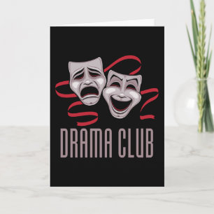 Drama Club Comedy And Tragedy Masks Card