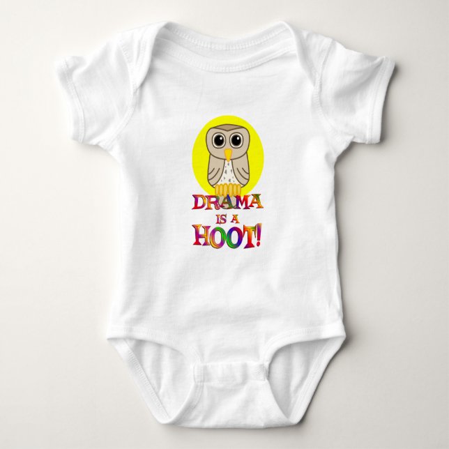 Drama is a Hoot Baby Bodysuit (Front)