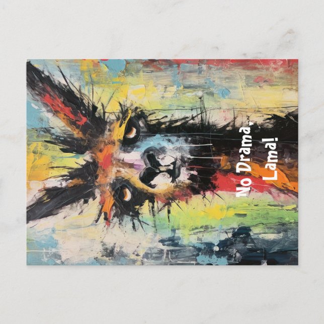 Drama Lama Personalization Funky Hipster Postcard (Front)