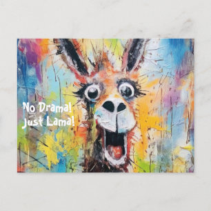Drama Lama Personalization   Funky Hipster Postcard