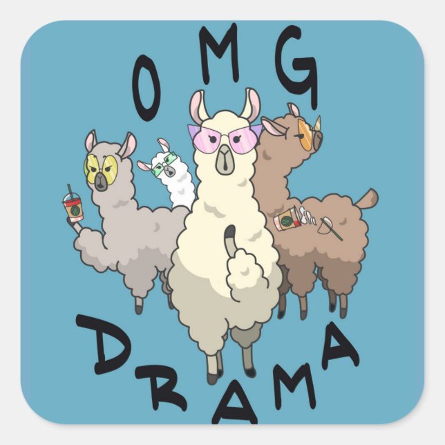 Drama Lama Square Sticker (Front)