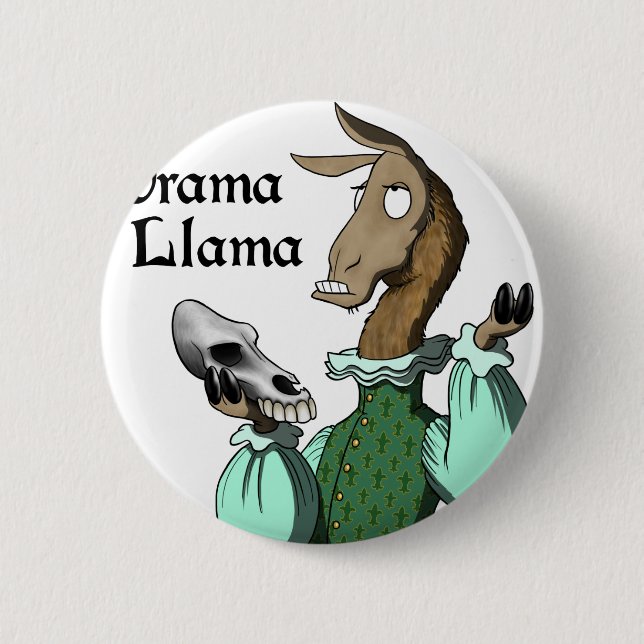 Drama Llama 6 Cm Round Badge (Front)