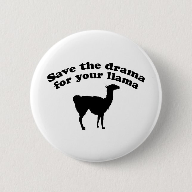 Drama Llama 6 Cm Round Badge (Front)