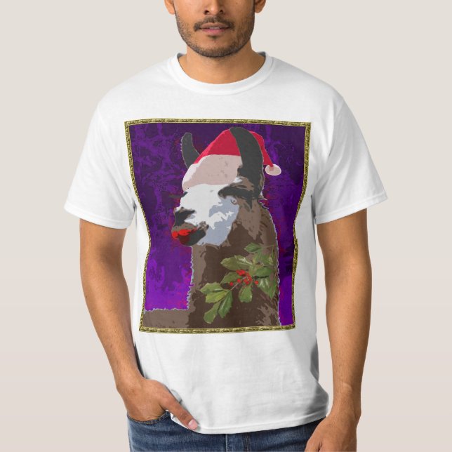 Drama Llama Christmas Shirt - Purple (Front)