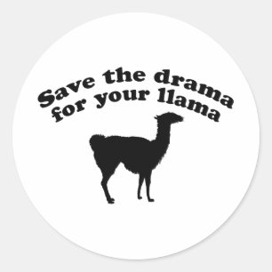 Drama Llama Classic Round Sticker