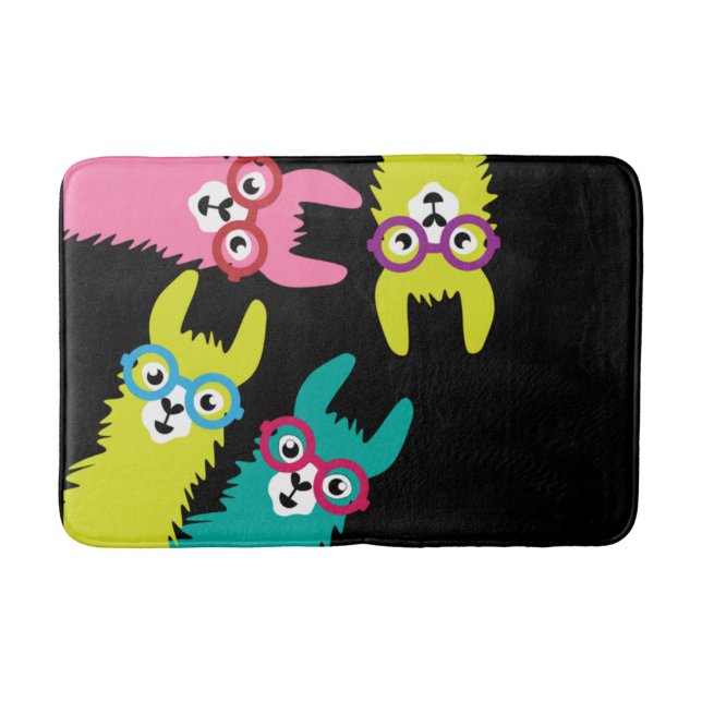 Drama Llama Colorful Camelid Bath Mat (Front)
