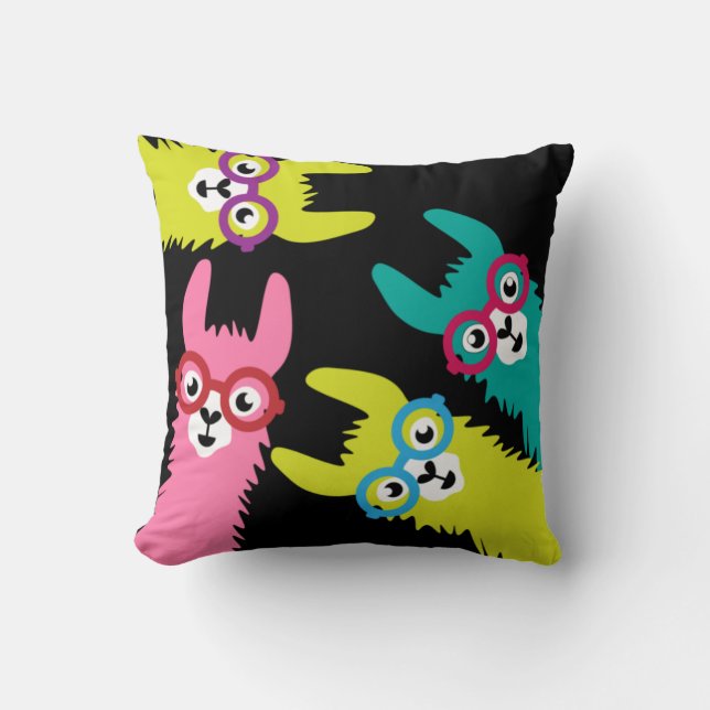 Drama Llama Colorful Camelid Cushion (Front)