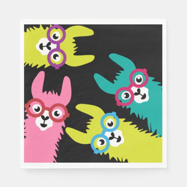 Drama Llama Colorful Camelid  Napkin (Front)