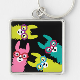 Drama Llama Colourful Camelid  Key Ring