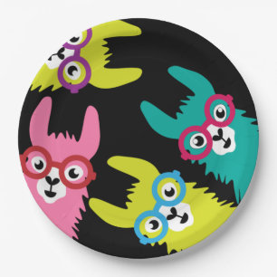 Drama Llama Colourful Camelid  Paper Plate