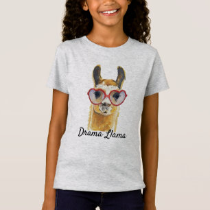 Drama Llama Heart Sunglasses Meme T-Shirt
