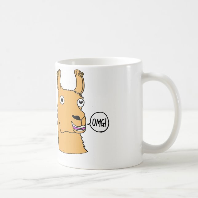 Drama Llama Mug Hand-drawn Cute Cartoon (Right)