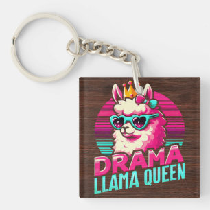 Drama Llama Queen for Llama Lovers for Women Girls Key Ring