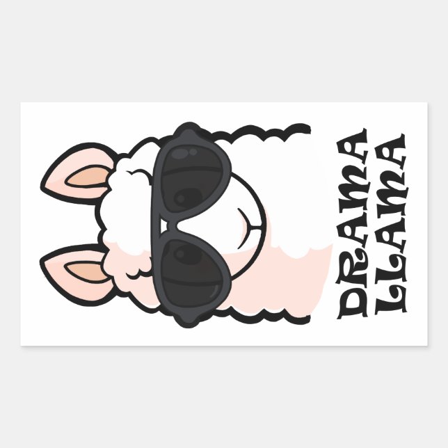 Drama Llama Rectangular Sticker (Front)