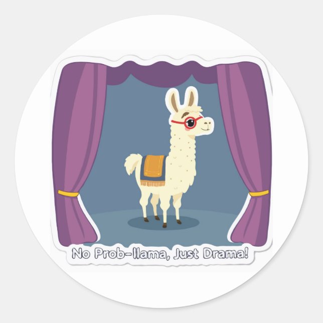 Drama Llama Sticker - No Prob-Llama, Just Drama! (Front)