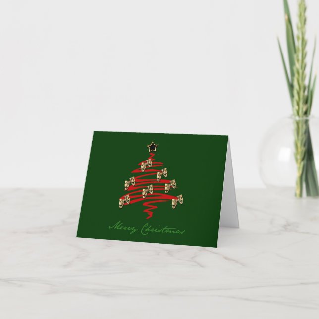 Drama Mask Christmas Tree Holiday Card (Front)