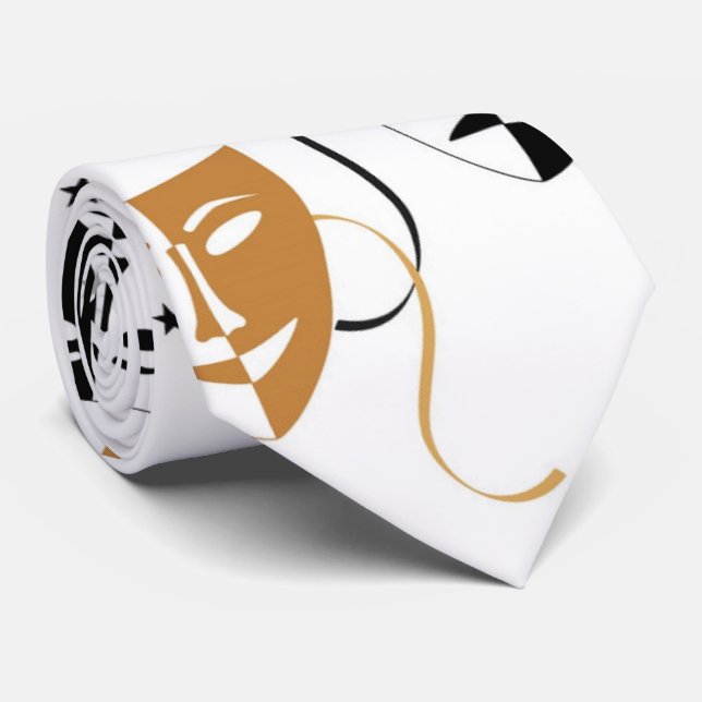 Drama Mask Theatre Themed Personalised Tie (Rolled)