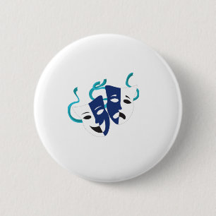 Drama Masks 6 Cm Round Badge