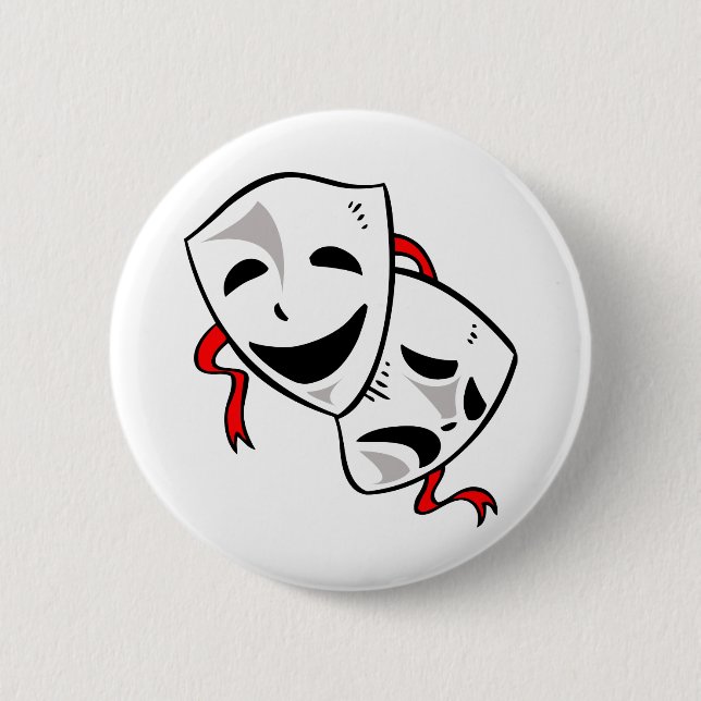 Drama Masks 6 Cm Round Badge (Front)