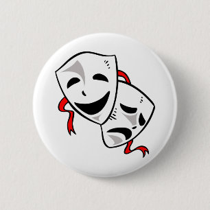 Drama Masks 6 Cm Round Badge