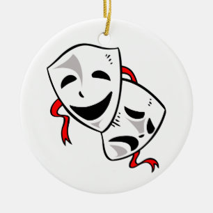 Drama Masks Ceramic Tree Decoration