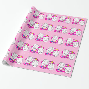 Drama Masks Comedy Tragedy Wrapping Paper