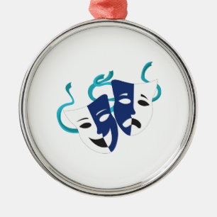 Drama Masks Metal Tree Decoration