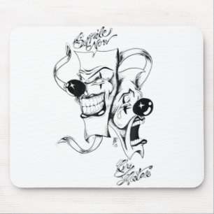 Drama Masks Smile Now Cry Later Mouse Mat