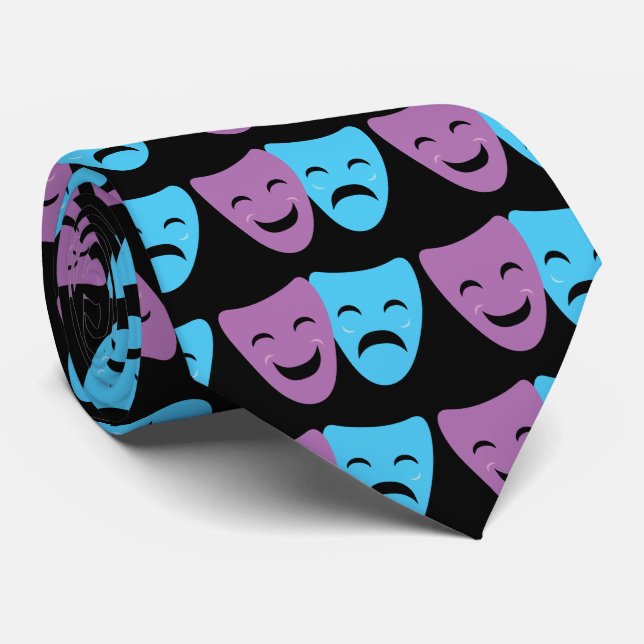 Drama Masks Tie (Rolled)