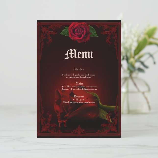 Drama of Love, the gothic Rose of Memory. Menu (Standing Front)
