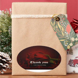 Drama of Love, the gothic Rose of Memory. Oval Sticker