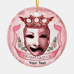 Drama Queen Actor Mask Ceramic Tree Decoration