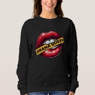 Drama Queen Bold Lip Graphic Alluring Lip Design F Sweatshirt