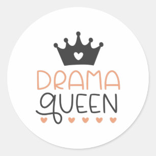 Drama Queen Classic Round Sticker