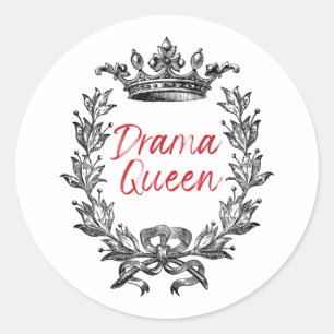 Drama Queen Classic Round Sticker