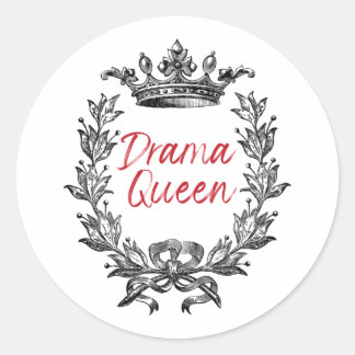 Drama Queen Classic Round Sticker