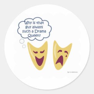 Drama Queen Classic Round Sticker