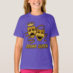 Drama Queen Comedy And Tragedy Gold Theatre Mask T-Shirt