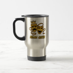 Drama Queen Comedy And Tragedy Gold Theatre Mask Travel Mug