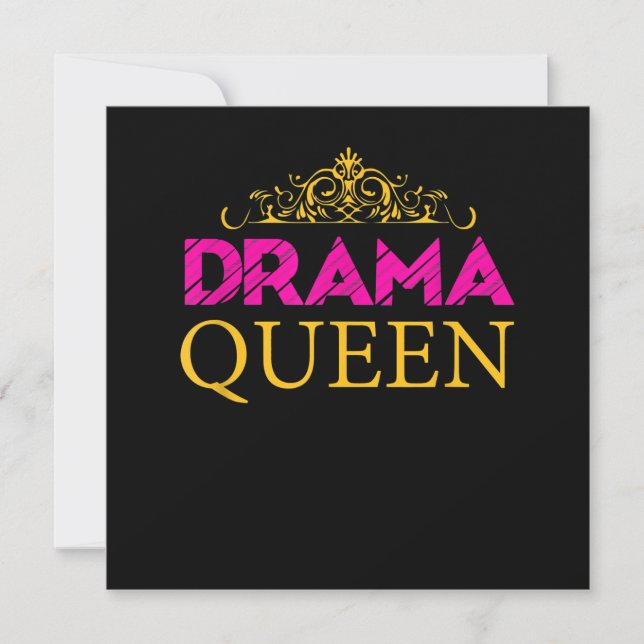Drama Queen Crown Acting Actress Broadway Actress Thank You Card (Front)