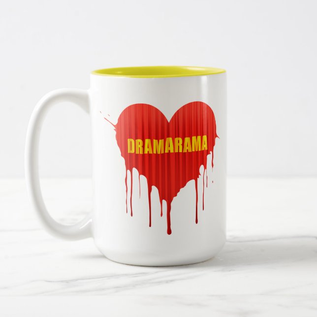 Drama Queen Dramarama bleeding heart Two-Tone Coffee Mug (Left)